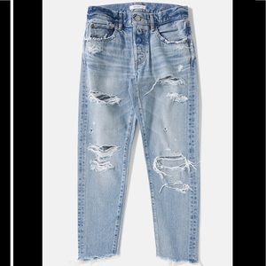 light blue ripped mom jeans